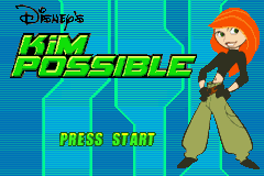 Kim Possible title screen for GameBoy Advance